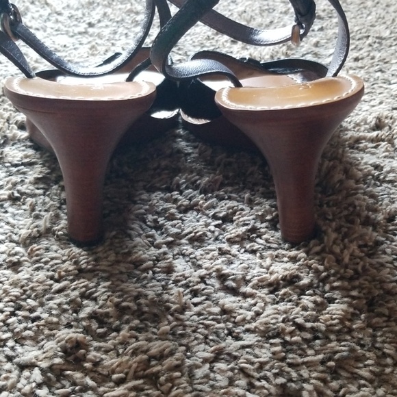 Cole Haan Black Wedge Heel Sandal 9B - Picture 5 of 7